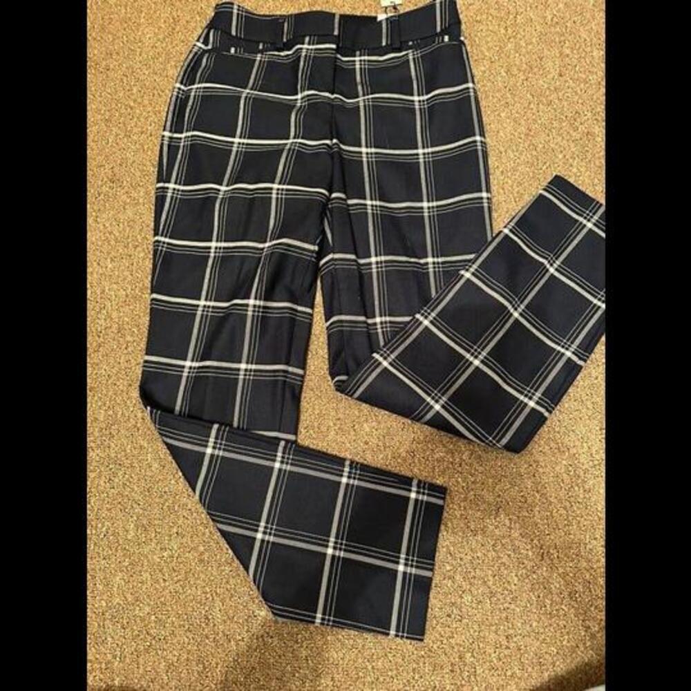 Express Columnist Ankle Mid Rise Plaid Pants - Size 2R